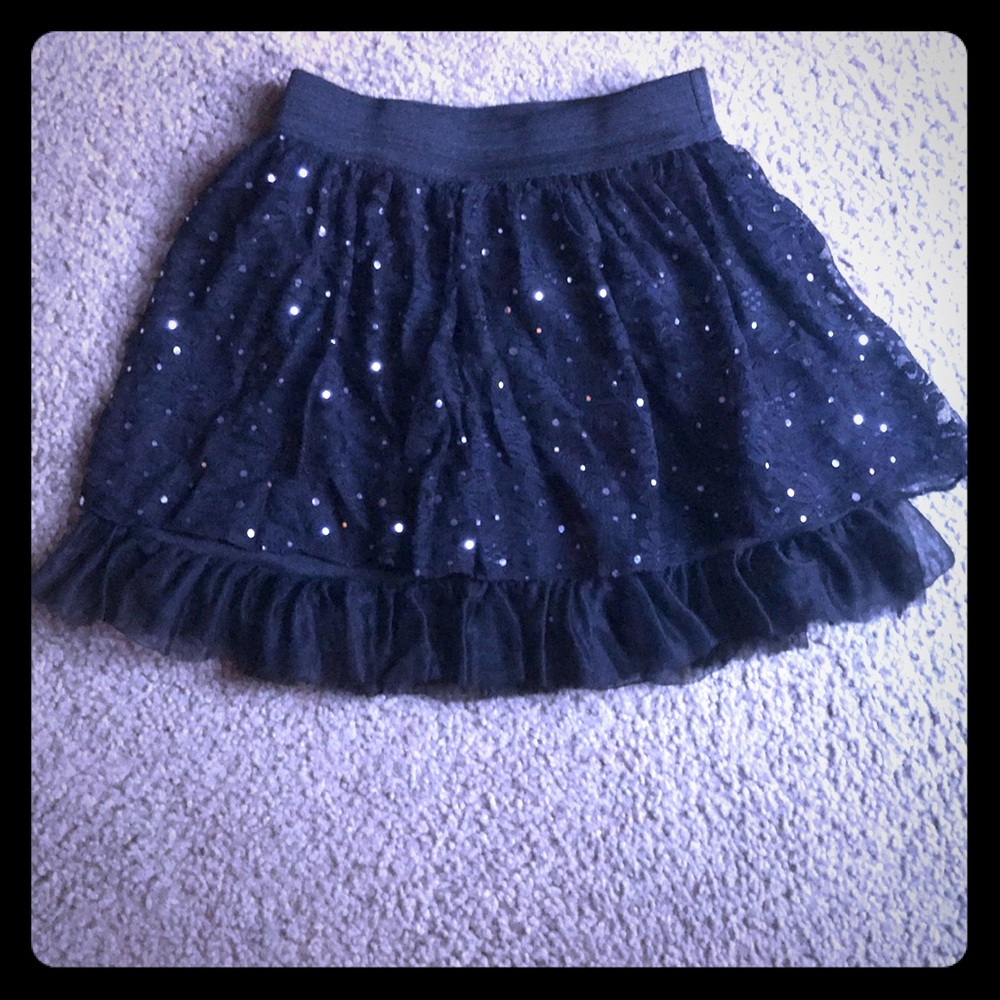 Little girls skirt (Black with lace and sparkles)